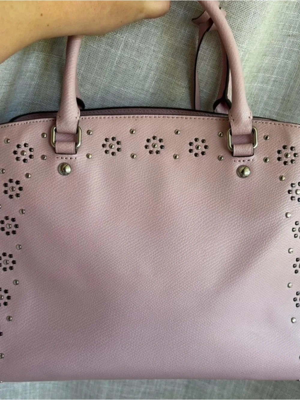 Coach Pink Margot Carryall Studded floral bag